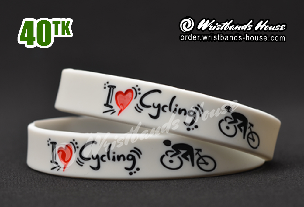 I Love Cycling White 1/2 Inch